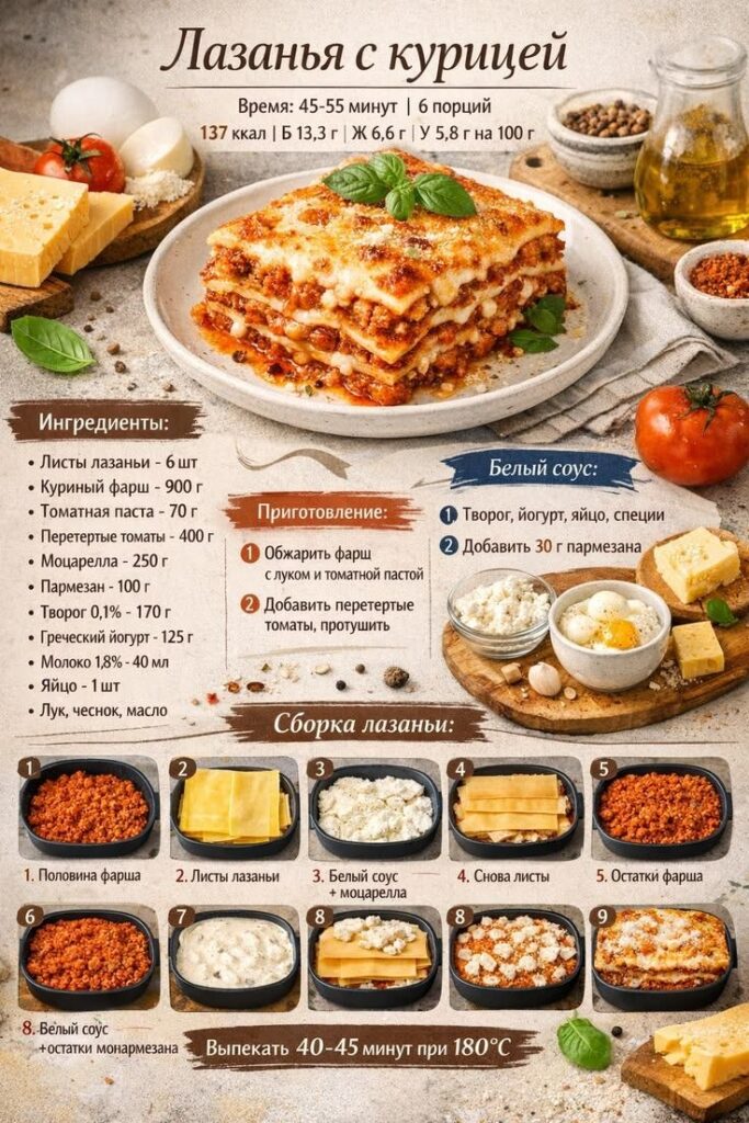 лазанья с курицей