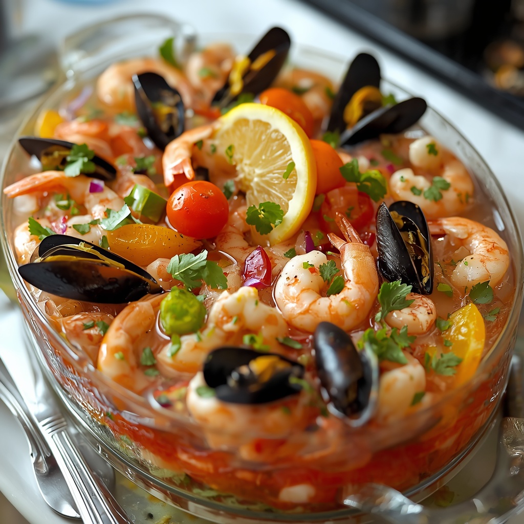 Заливное из морепродуктов (аспик) — праздничная закуска