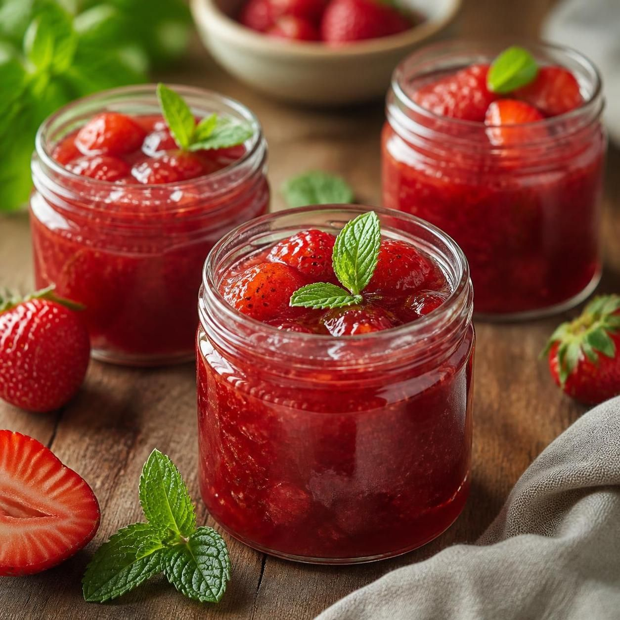 Клубничный конфитюр с мятой и водкой