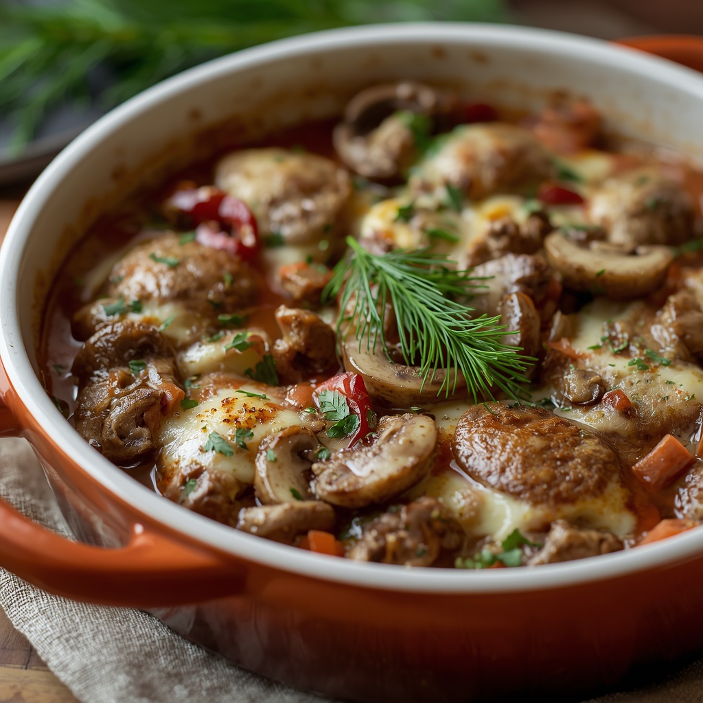 Мясо по-царски с грибами в духовке — праздничное блюдо