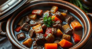 Мясо с овощным ассорти