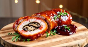 Глазированный рулет из свинины
