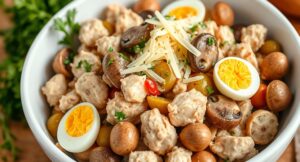 Салат с курицей и шампиньонами