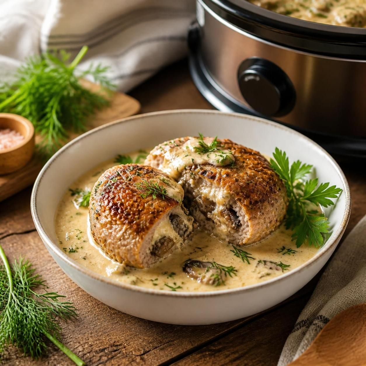 Зразы с сыром и грибами в мультиварке