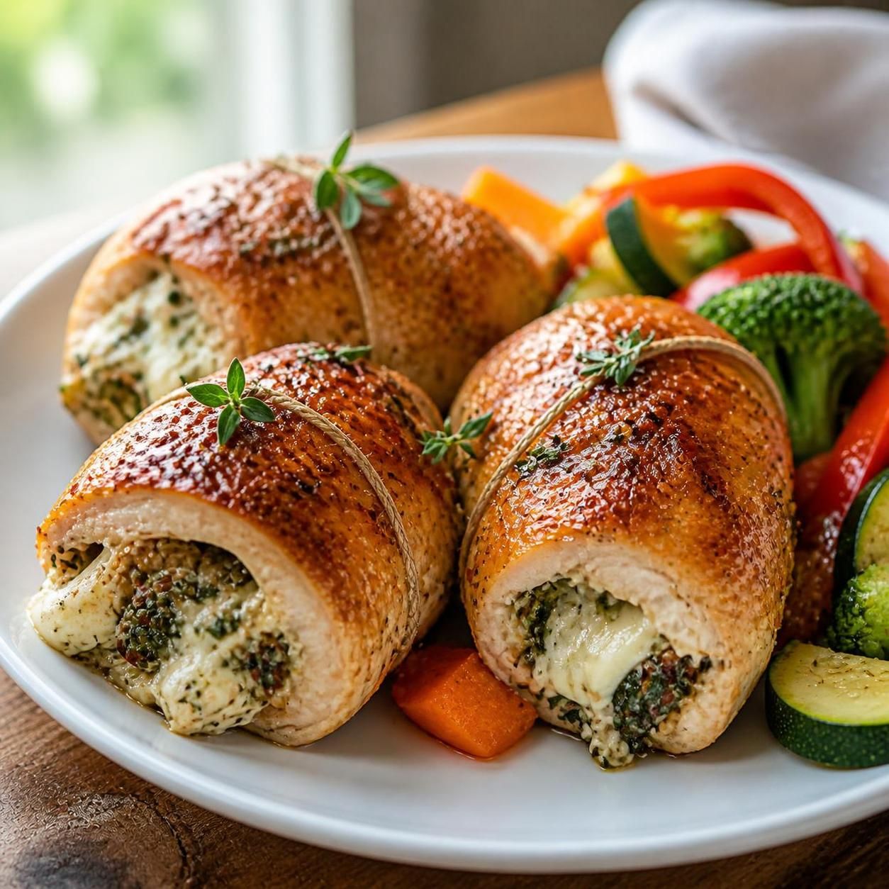 Куриный кармашек с сыром и зеленью