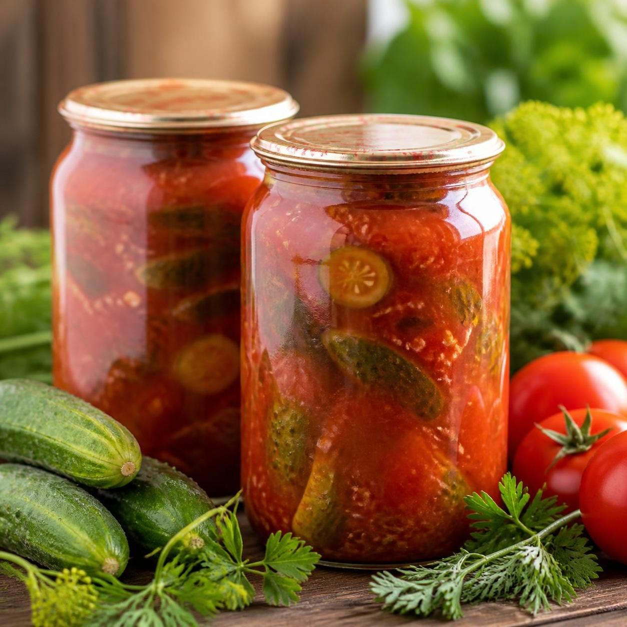 Маринованные огурцы с кетчупом в банках на зиму