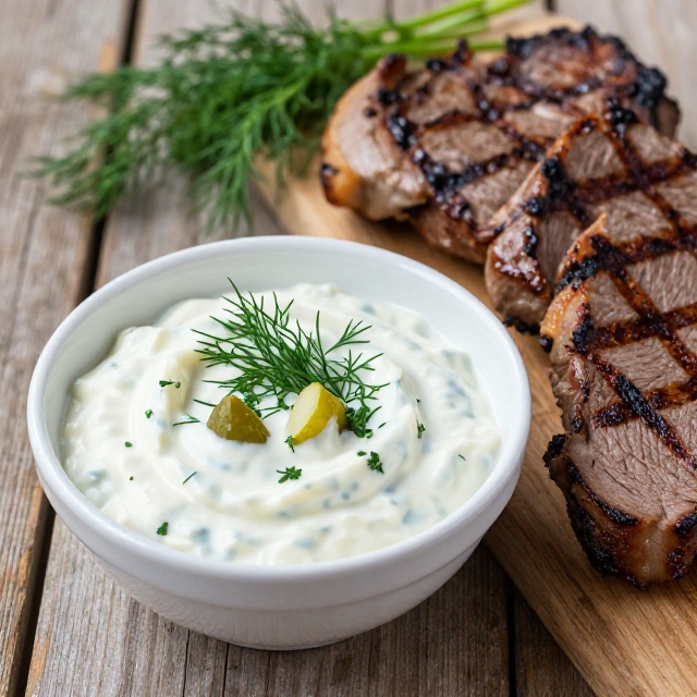 Соус к мясу и рыбе из маринованных огурцов