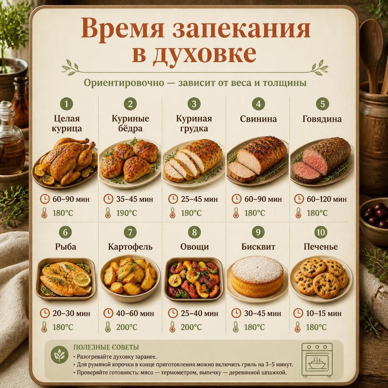 Сколько нужно запекать в духовке правильно — шпаргалка