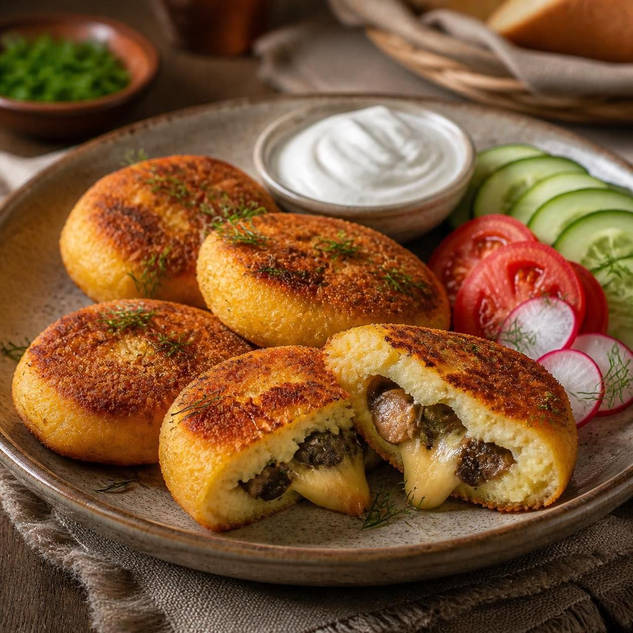 Зразы с грибами и сыром — сытные картофельные котлеты